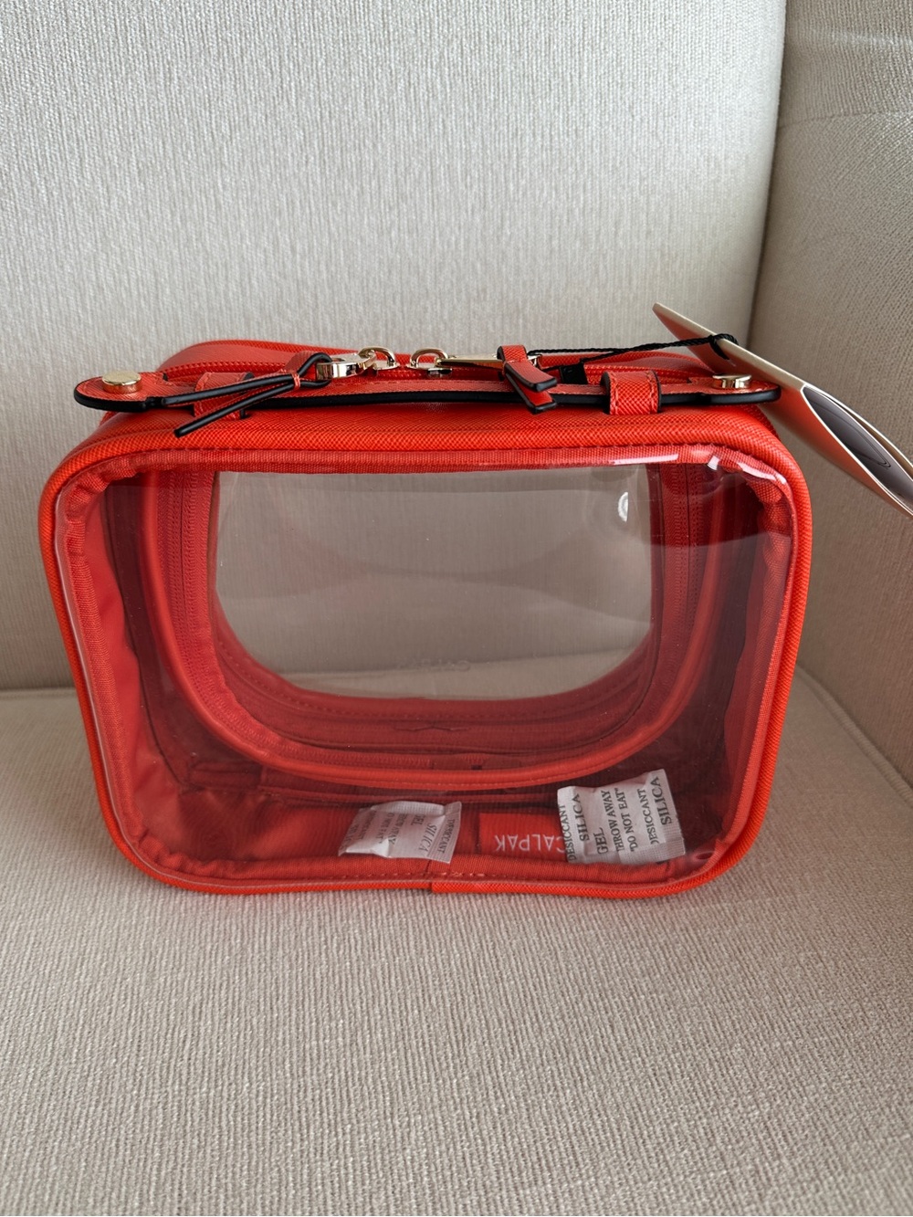 CALPAK MINI COSMETICS CASE NWT LIMITED EDITION IN PAPAYA